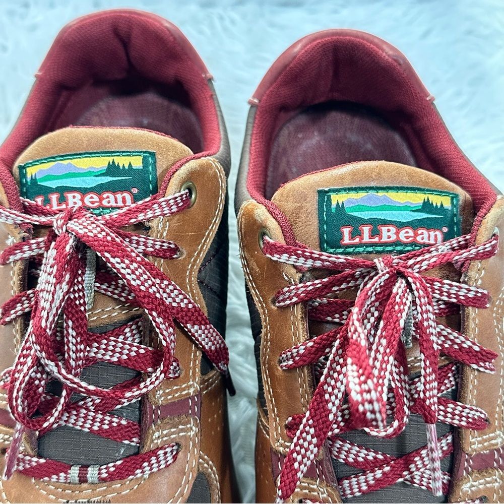 L.L. Bean Mens 8 Brown Leather & Nylon Trail Sneakers Hiking Outdoor Comfy Shoes - Picture 11 of 14